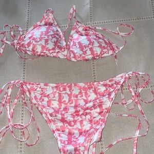 Fashionable pink swimsuit